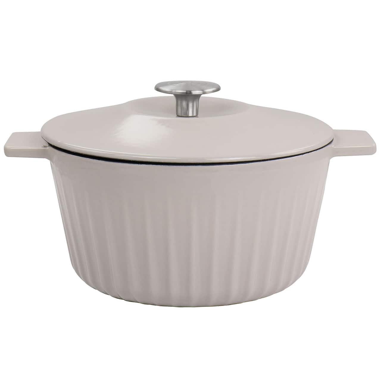 Martha Stewart 3qt. Light Taupe Enameled Cast Iron Dutch Oven with Lid